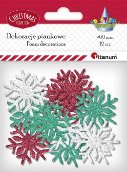 Ozdoba piankowa Craft-Fun Series płatki śniegu 12 szt Titanum (6343)