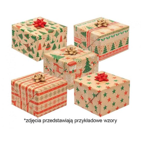 Papier pakowy ozdobny rolka gwiazdka [mm:] 700x2000 Pol-mak (P2_KRAFT_GW_5)