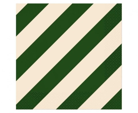 Serwetki paski zielono beżowe zielony papier [mm:] 330x330 Godan (PG-SPA4)