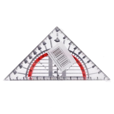 Ekierka równoramienna z kątomierzem 14cm Wespol