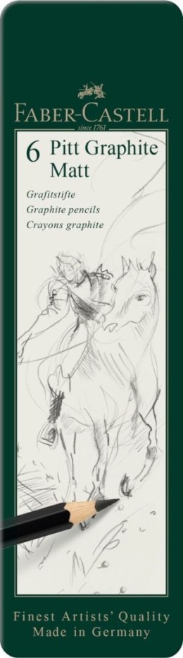 Ołówek artystyczny Pitt Graphite Matt 6 szt (różne) Faber Castell (115207 FC)