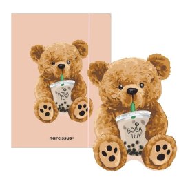 Teczka kartonowa na gumkę Teddies& Miś z boba tea A4 mix 270g Narcissus