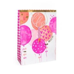 Torba prezentowa urodziny różowe, XL, 5szt. [mm:] 310x420x 120 Argo (257049)