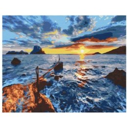 Zestaw kreatywny malowanie po numerach - morze, zachód słońca Norimpex (NO-1007682)