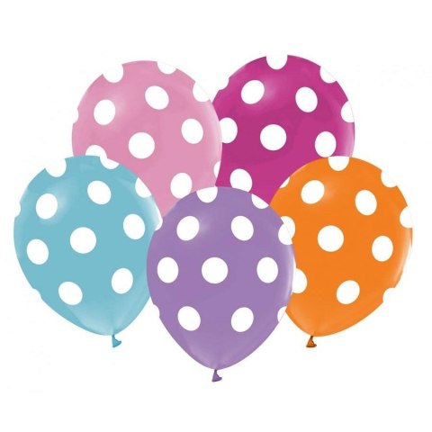 Balon gumowy grochy 5 szt. mix 12cal Godan (GZ-GRO5)