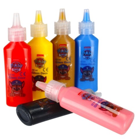 Farba do malowania na szkle Paw Patrol kolor: mix 6 kolor. Starpak (363512)