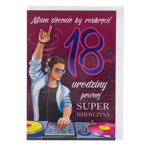 Kartka składana brokat 18-stka B6 (5902221800559)