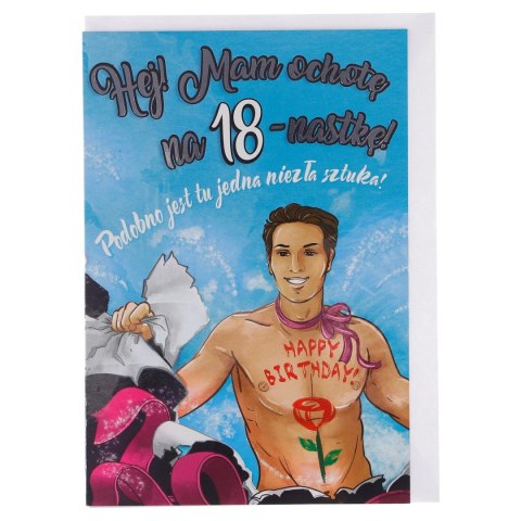 Kartka składana brokat 18-stka B6 (5902221800559)