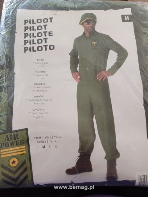Kostium dla dorosłych, pilot rozmiar M Bemag