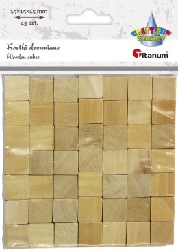 Ozdoba drewniana Craft-Fun Series Kostki drewniane 15x15mm 49szt. Titanum