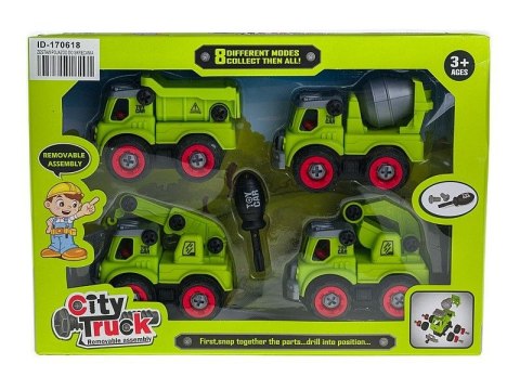 Samochód zestaw 4 pojazdów do skręcania Adar (539938)