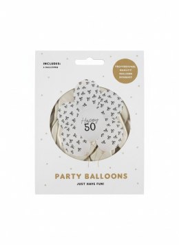 Balon gumowy 50, Pastel Off-white mix 300mm Partydeco (SB14P-450-008Z-6)