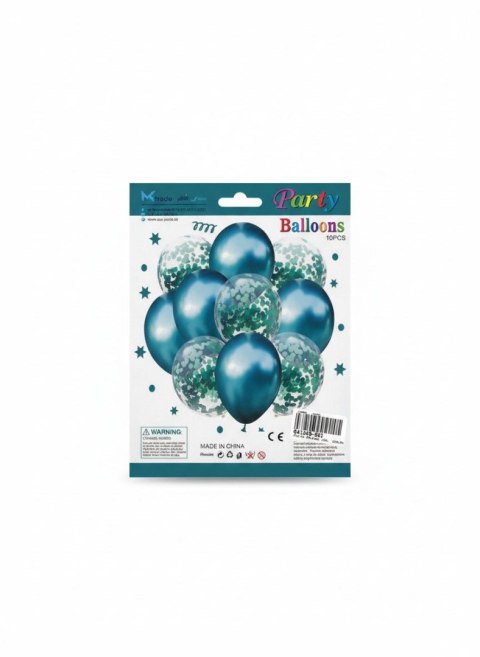 Balon gumowy zestaw balonów 10 elementów zieleń zielony Antella