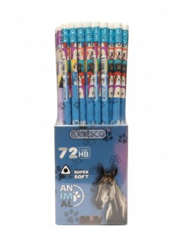 Ołówek trójkątny ANIMALS 215031 HB Cresco (Z GUMKĄ)