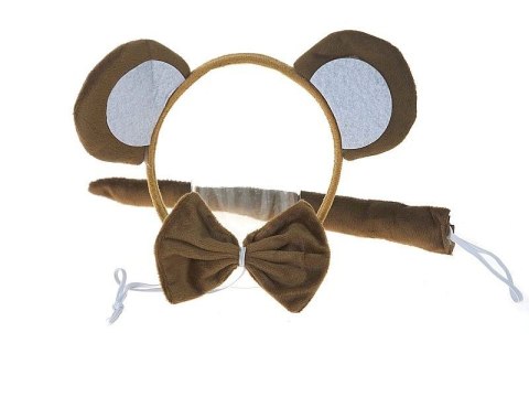 Opaska uszy małpki, pluszowe, z ogonkiem Adar (583160)