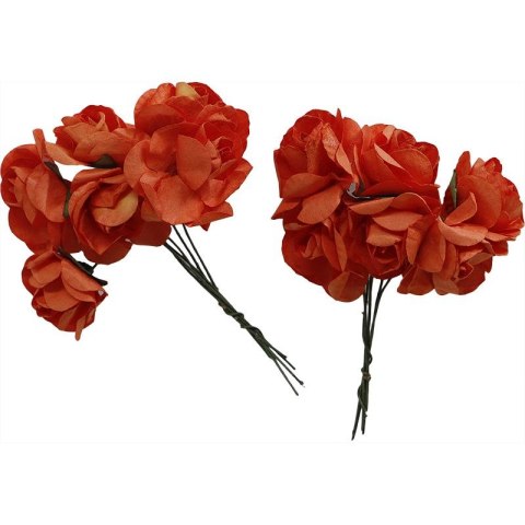 Ozdoba papierowa Craft-Fun Series Różyczki papierowe na druciku ciemnopomarańczowe Titanum (ZH-001)