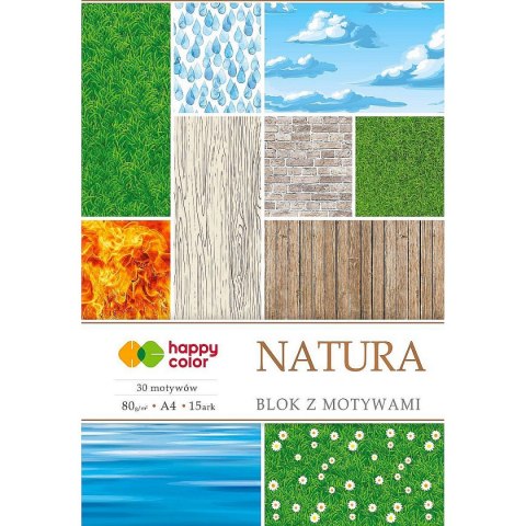 Zeszyt papierów kolorowych Natura 30 motyw A4 80g 15k Happy Color (3808 2030-K)