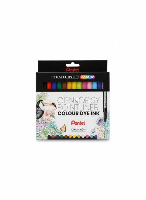 Cienkopis POINTLINER COLOUR wkład mix 0,4mm 12kol. Pentel (S40-ST12PL)