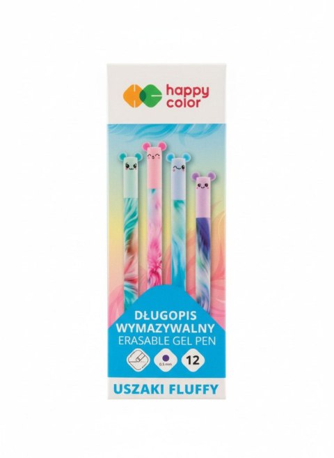 Długopis wymazywalny Uszaki Fluffy, wkład niebieski 0,5mm Happy Color (HA 4120 01UF-3)