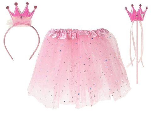 Kostium księżniczka - opaska, berło i spódniczka tiulowa z podszewką z regulowaną szerokością, dł. 28,5cm Adar (627932)