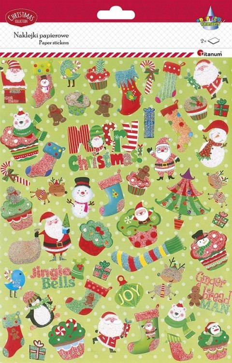 Naklejki świąteczne Craft-Fun Series papierowe 2 plansze Titanum (19ZJ-002A)