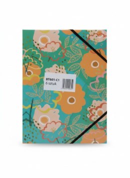 Teczka kartonowa na gumkę PASTELOWE KWIATY A4 mix Tetis (BT601-C1(96))