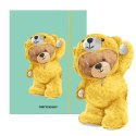 Teczka kartonowa na gumkę Teddies& Miś w dresiku A4 srebrny 270g Narcissus