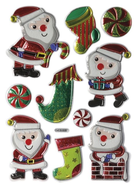 Naklejka (nalepka) Craft-Fun Series Boże Narodzenie Mikołaje, skarpety Titanum (MDM XMASS SNOWNAM)