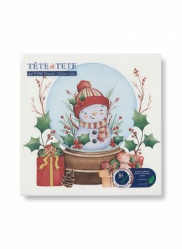 Serwetki BN Snowman in a ball mix nadruk bibuła [mm:] 330x330 Paw (TL235300)