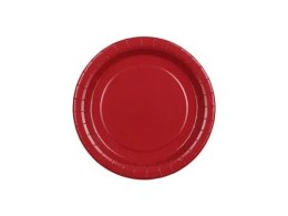 Talerz jednorazowy ciemnoczerwony papier śr. 180mm 6 szt Partydeco (TPP90-007C)