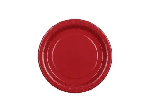 Talerz jednorazowy ciemnoczerwony papier śr. 180mm 6 szt Partydeco (TPP90-007C)