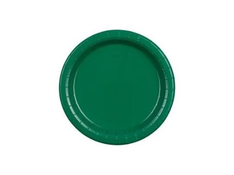Talerz jednorazowy ciemny zielony papier śr. 180mm 6 szt Partydeco (TPP90-012C)
