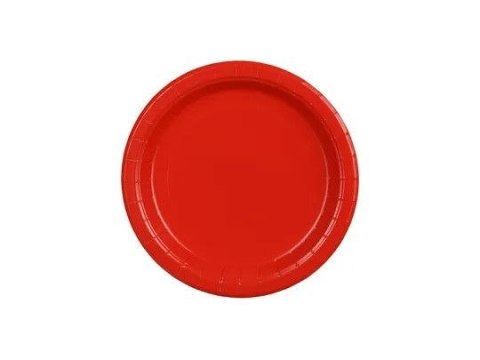 Talerz jednorazowy czerwony papier śr. 180mm 6 szt Partydeco (TPP90-007)