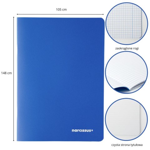 Zeszyt PP A6 40k. 60g krata Narcissus