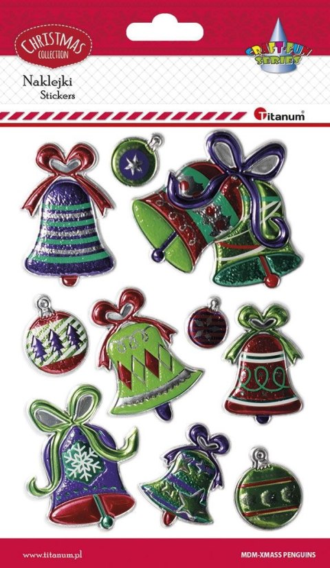 Naklejka (nalepka) Craft-Fun Series Boże Narodzenie dzwonki, bombki Titanum (MDM-XMASS BELLS)