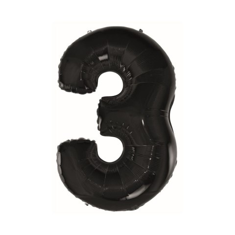 Balon foliowy Godan cyfra 3 CZARNA 45cal (FG-C85CZ3) Balon foliowy Godan cyfra 3 CZARNA 45cal (FG-C85CZ3)