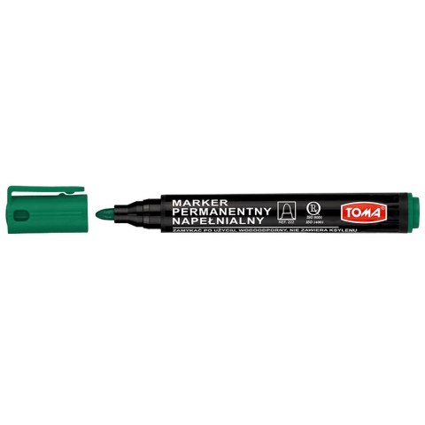 Marker permanentny Toma zielony 1,0-5,0mm okrągła końcówka Marker permanentny Toma zielony 1,0-5,0mm okrągła końcówka