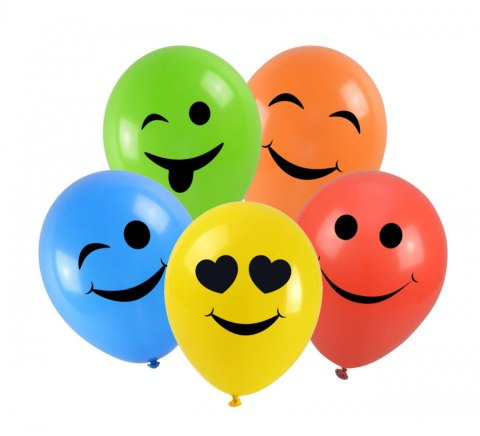 Balon gumowy Arpex emotki 5szt. mix 280mm (KB2134) Balon gumowy Arpex emotki 5szt. mix 280mm (KB2134)