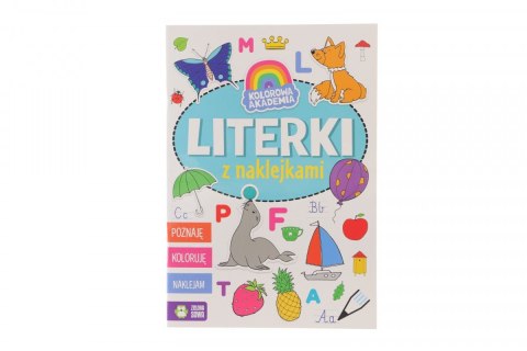 Książeczka edukacyjna Zielona Sowa Kolorowa Akademia. Literki z naklejkami Książeczka edukacyjna Zielona Sowa Kolorowa Akademia. Literki z naklejkami