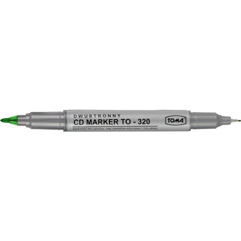 Marker do cd Toma zielony dwustronny zielony 0,5/1,0mm (To-320) Marker do cd Toma zielony dwustronny zielony 0,5/1,0mm (To-320)