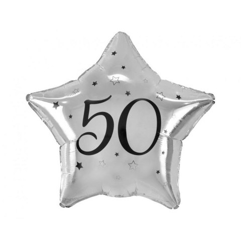 Balon foliowy 50 gwiazda srebrna, nadruk czarny 19cal Godan (FG-G50C) Balon foliowy 50 gwiazda srebrna, nadruk czarny 19cal Godan (FG-G50C)
