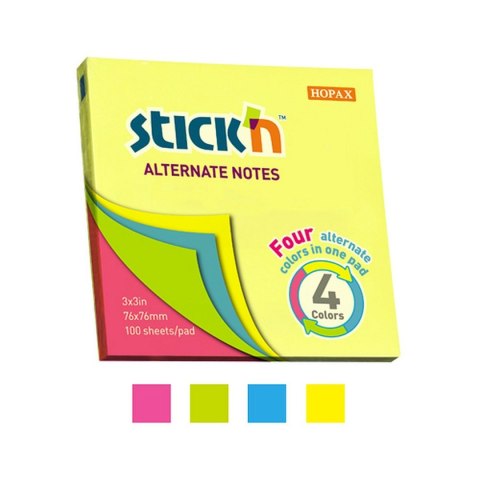 Notes samoprzylepny (karteczki) Stick'n mix [mm:] 76x76 (21822)