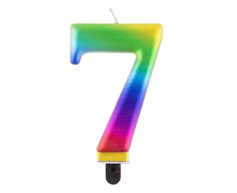Świeczka urodzinowa Godan cyferka 7, tęczowa 8 cm (PF-SCG7) Świeczka urodzinowa Godan cyferka 7, tęczowa 8 cm (PF-SCG7)