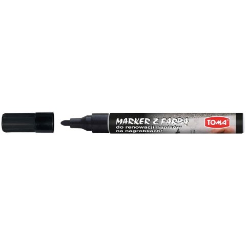 Marker specjalistyczny Toma czarne 2,5mm okrągła końcówka