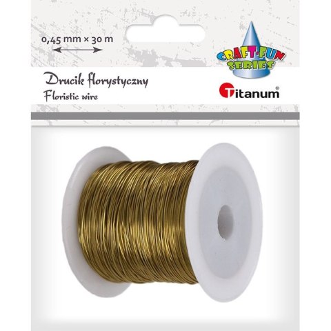 Drucik Titanum Craft-Fun Series florystyczny kolor: złoty 30 m (339369) Drucik Titanum Craft-Fun Series florystyczny kolor: złoty 30 m (339369)