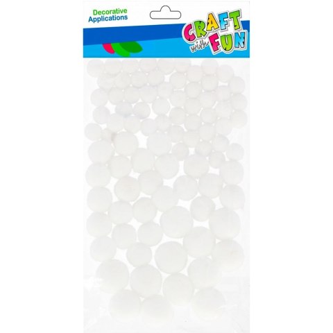 Pompony białe Craft With Fun (501472)