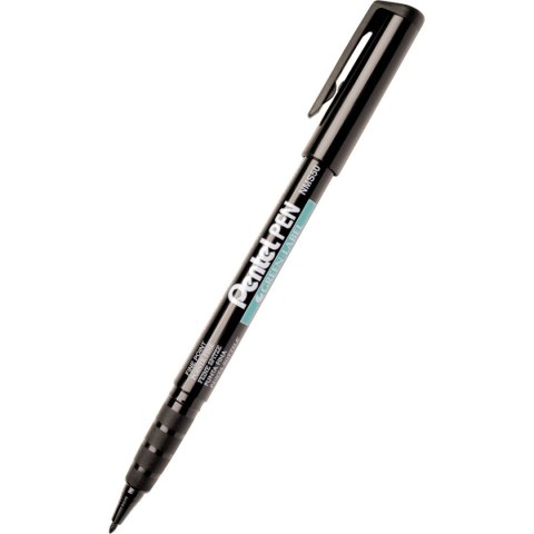 Marker permanentny Pentel czarny płaska/szpic końcówka