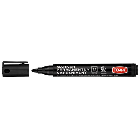 Marker permanentny Toma czarny 1,5mm okrągła końcówka (TO-222 3 2) Marker permanentny Toma czarny 1,5mm okrągła końcówka (TO-222 3 2)