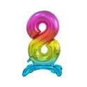Balon gumowy Godan Beauty&Charm cyfra stojąca tęczowa kolorowa 750mm 30cal (BC-AST8)
