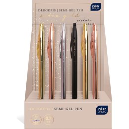 Długopis żelowy Satin Gold slim 1,00mm wkład niebieski 1,0mm Interdruk (5902277346834)